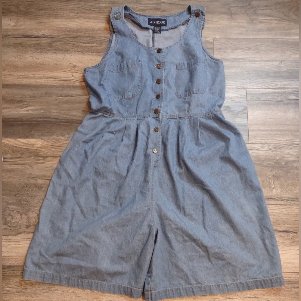 J.G. Hook Chambray Romper Size 14